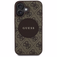 Guess 4G Circle Classic Logo Magnētiskais viedtālruņa apvalks iPhone 16 - brūns