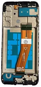 LCD screen Samsung A037G A03s 2021 (big size Europe vers.) ar touch screen un frame melns original