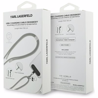 Universāls siksniņas kabelis Karl Lagerfeld CBDY Choupette Charm USB-C/USB-C melns