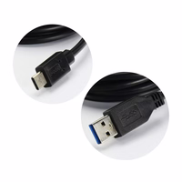 USB A uz Type C 3.0 2A kabelis HD2 2 m melns