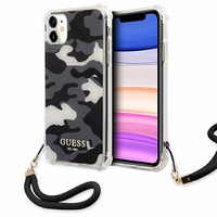 Guess GUHCN61KSARBK iPhone 11 6.1" / Xr melns/melns cietais apvalks Camo kolekcija