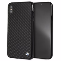 BMW Siganture Carbon viedtālruņa apvalks iPhone Xs Max - melns