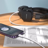 Borofone Kabelis AUX BL21 Lemon - Lightning uz 3,5 mm ligzdu - 1 metra garš balts kabelis