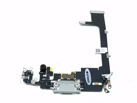 Flex priekš iPhone 11 Pro priekš charging connector ar microphone Sudrabs (bez IC) ORG