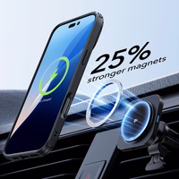 ESR Classic Hybrid Kickstand Halolock MagSafe komplekts ar aizsargstiklu iPhone 16 - melns