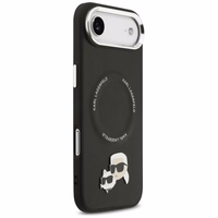 KARL LAGERFELD viedtālruņa apvalks IPHONE 17 Air, ar magnētisko MagSafe, (KLHMP17MPSMLRKCK, PU K&C PINS) melns