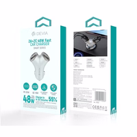 Devia car lādētājs Extreme Metal PD 48W 2x USB 2x USB-C sudraba