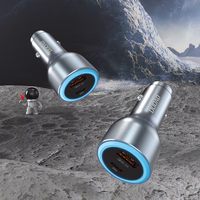 Dudao R4Ultra 120W Power Delivery Quick Charge LED Car Lādētājs USB-A USB-C - Gray