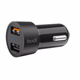 Budi - QC 3.0/2 USB auto lādētājs with LED indicator