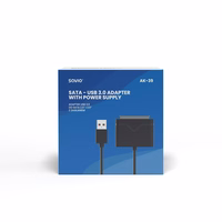 SAVIO AK-39  USB 3.0 - SATA III adapter for 3.5″/2,5" drives with power supply melns