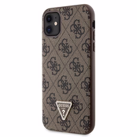 Guess GUHCN61P4TDSCPW apvalks iPhone 11 / Xr - brūns krustenisks 4G metāla logotips