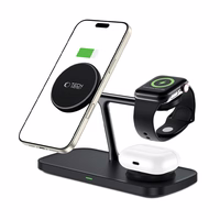 Tech-Protect QI15W-A45 3in1 bezvadu lādētājs ar MagSafe Apple ierīcēm - melns