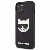 Karl Lagerfeld 3D Gumijas Choupette viedtālruņa apvalks iPhone 13 mini - melns