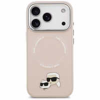 Karl Lagerfeld Karl & Choupette Pins MagSafe apvalks viedtālrunim iPhone 17 Pro Max - rozā
