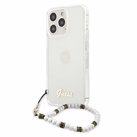 Guess GUHCP13LKPSWH iPhone 13 Pro / 13 6.1" caurspīdīgs cietais apvalks White Pearl