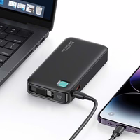 USAMS portatīvais lādētājs ar izvelkamu kabeli USB-C Retractable 10000 mAh PD 20W Fast Charge XY Series balts 10KCD22402 (US-CD224)