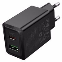 Lādētājs viedtālrunim Hoco USB A + USB C QC3.0 PD AFC 3A 30W N71 melns