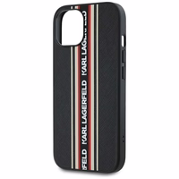 Karl Lagerfeld Saffiano Athleisure Stripes Cord viedtālruņa apvalks iPhone 15 - sarkans