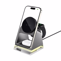 Tech-Protect QI15W-A43 3in1 bezvadu lādētājs ar MagSafe Apple ierīcēm - melns