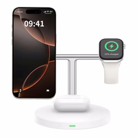 Tech-Protect QI15W-A35 3 vienā indukcijas lādētājs ar MagSafe tālrunim / AirPods / Apple Watch - balts