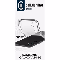 Cellularline Soft - Samsung Galaxy A34 5G maciņš (caurspīdīgs)