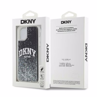 DKNY Liquid Glitter Big Logo viedtālruņa apvalks iPhone 11 / Xr - melns