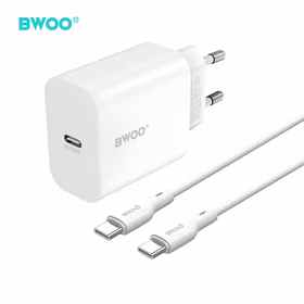 BWOO wall lādētājs CDA233 PD 20W 1x USB-C with USB-C - USB-C kabelis balts