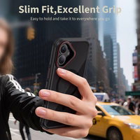 Tech-Protect MagHybrid MagSafe maciņš iPhone 17 melns un sarkans