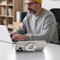 Tech-Protect MMR600 magnētiskais tālruņa gredzena turētājs - sudraba