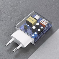 GaN Dudao A30EU 30W USB-A / USB-C sienas lādētājs - balts