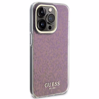 Guess GUHCP15XHDECMP iPhone 15 Pro Max 6.7" rozā/rozā cietais apvalks IML Faceted Mirror Disco Iridescent