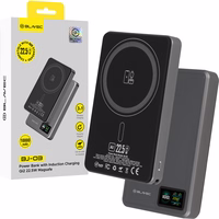 Blavec Portatīvais lādētājs 10000mAh BJ-03 Plāns 13,5mm - Type C - 22,5W magnētiskā Magsafe 3 in 1 (PBBJ03-MC10G) pelēka