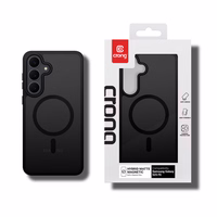 Crong Hybrid Matte Magnetic - MagSafe maciņš Samsung Galaxy S25 FE (melns)