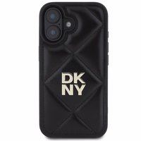 DKNY putuots Stack logotips apvalks iPhone 16 - melns