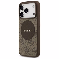 Guess 4G Circle Classic Logo Magnētiskais viedtālruņa apvalks iPhone 17 Pro - brūna