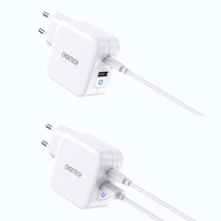 Choetech ātrais GaN sienas lādētājs USB Type C PD USB-A QC3.0 65W 3,25A balts (PD8002)