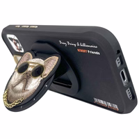 Nimmy Glasses Šauns suns Magnētiskais viedtālruņa apvalks iPhone 16 Pro - melns