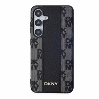 DKNY Ādas rūtainais magnētiskais apvalks Samsung Galaxy S24+ - melns