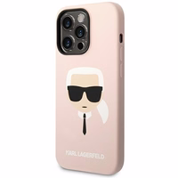 Karl Lagerfeld KLHCP14XSLKHLP iPhone 14 Pro Max 6.7 "cietais viedtālruņa apvalks rozā / rozā silikona Karl`s Head