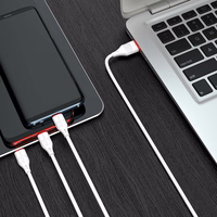 USB kabelis Borofone BX17 3in1 microUSB-Lightning-Type-C balts