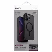 Uniq LifePro Xtreme Magnētiskais uzlādes viedtālruņa apvalks iPhone 15 Pro Max - melns