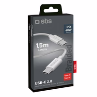 SBS TECABLETISSUETCCG USB-C - USB-C 1,5 m 60W pīts kabelis - pelēks