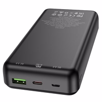 Ārējā baterija Power Bank Hoco J87A Type-C PD 20W+Quick Charge 3.0 20000mAh melna