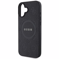 Guess Saffiano Peonija Klasiskais Logotips Magnētiskais Viedtālruņa apvalks iPhone 16 - melns