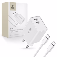 Tech-Protect C35W 2x USB-C PD 35W lādētājs ar USB-C / USB-C kabeli - balts