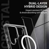 Crong Crystal Shield Magnetic - Samsung Galaxy S25 MagSafe maciņš (Clear)