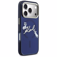 Karl Lagerfeld IML Choupettes Karl Script Logo MagSafe Maciņš for iPhone 17 Pro Max - zils