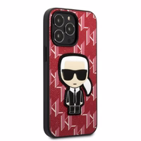 Karl Lagerfeld KLHCP13LPMNIKPI iPhone 13 Pro / 13 6.1" cietais apvalks sarkans/sarkans Monogramma Ikonik plāksteris
