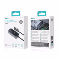 BWOO CC107 PD car lādētājs 1x USB-C - USB-A port 30W melns