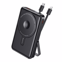 YESIDO POWERBANK YP72 10000MAH 22.5W USB-A+C + KABELIS USB-C+IP, melns